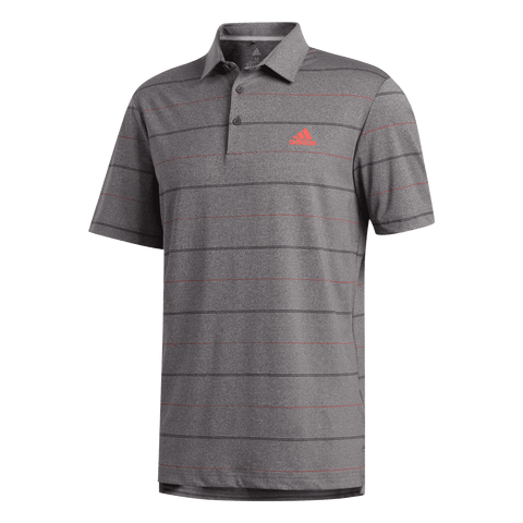 Ultimate Heather Stripe Polo Black/Coral/Melange