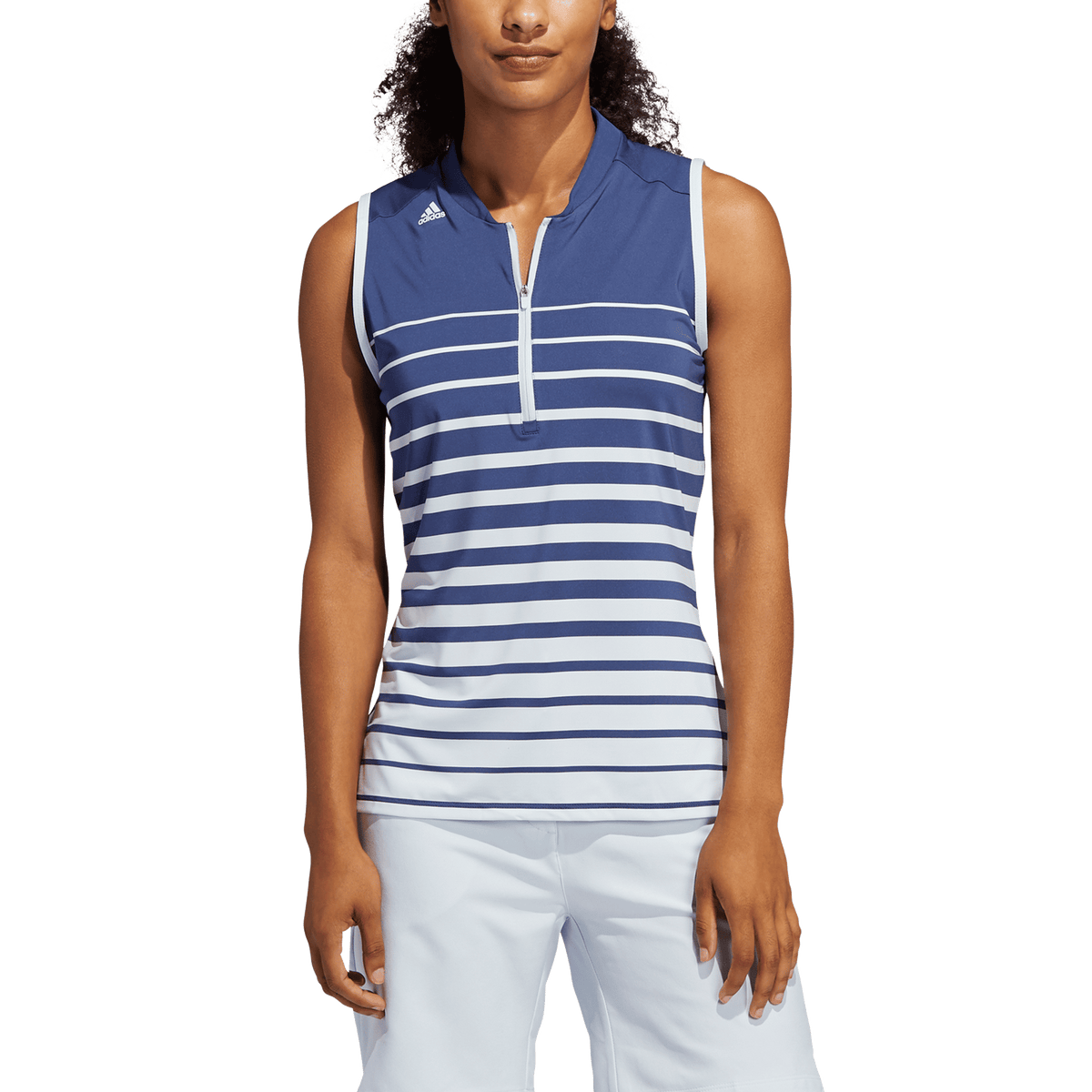 W Engineered Stripe SL Polo Indigo