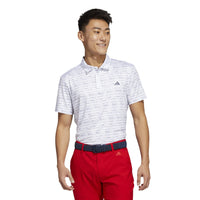 Stripe Zip Polo Herren Weiß
