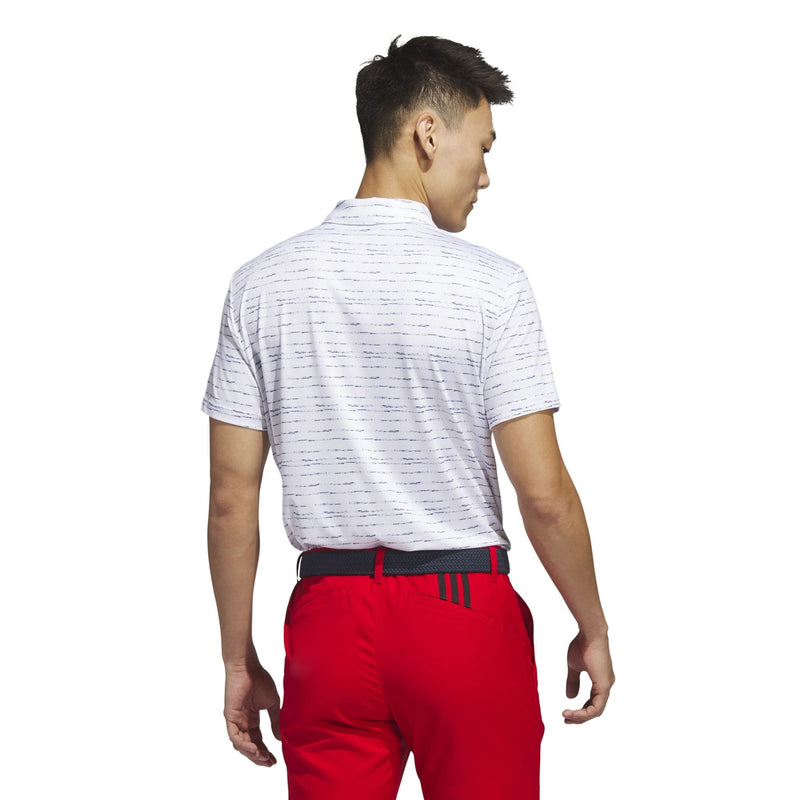 Stripe Zip Polo Herren Weiß