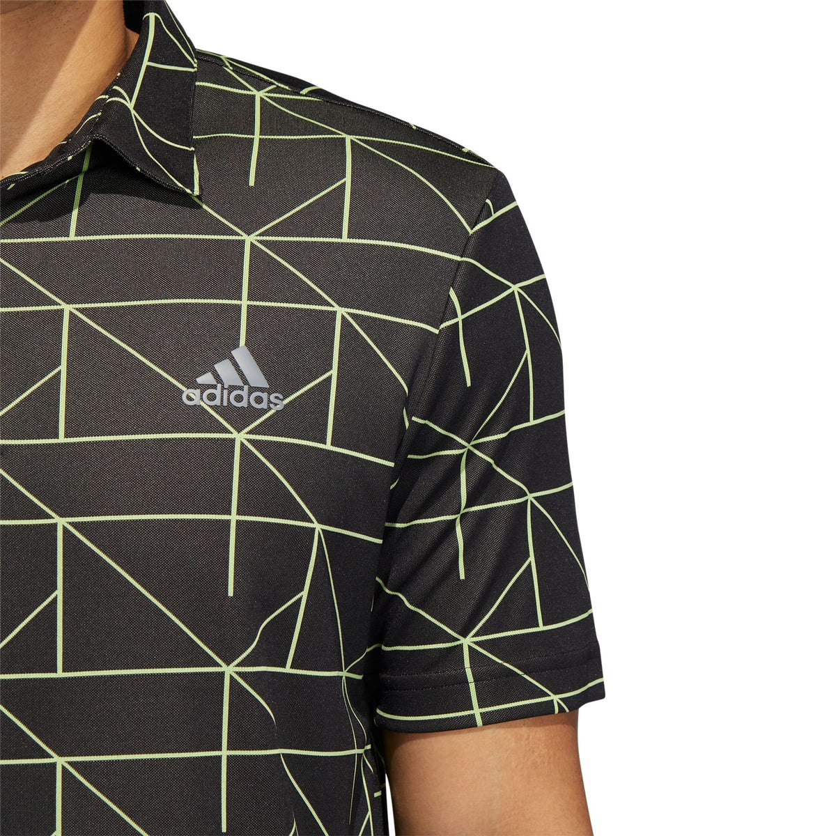 M Polo Jaquard Lines Schwarz/Pulse Lime