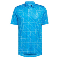 Adidas M Polo Jaquard Lines Blue Rush/Semi Mint Rush Herren