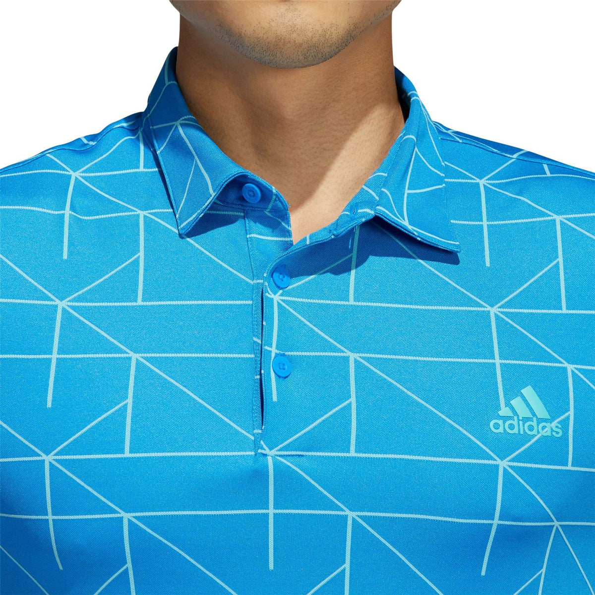 Adidas M Polo Jaquard Lines Blue Rush/Semi Mint Rush Herren