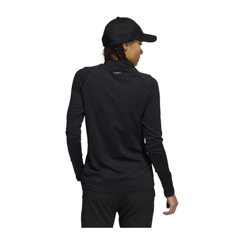 W Layer Mock Langarm Schwarz