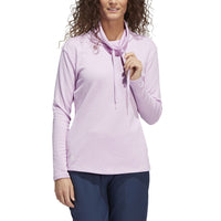 Adidas Melange High Mock Golf Pullover Bliss Lilac Mel Da Damen