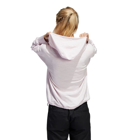 W Essentials Slub Hoodie Almost Pink/Weiß