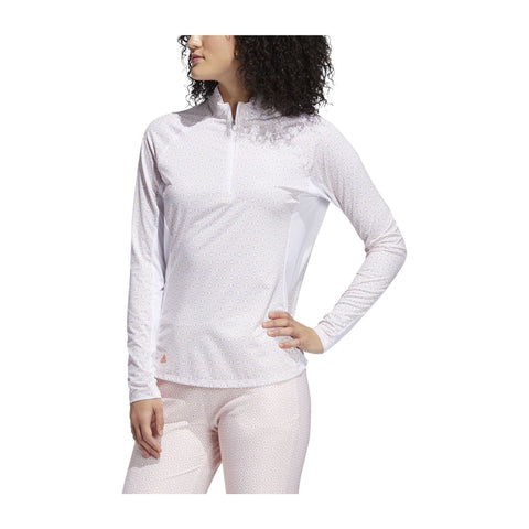 W Polo Aeroready UPF50 Langarm Weiß/Orange
