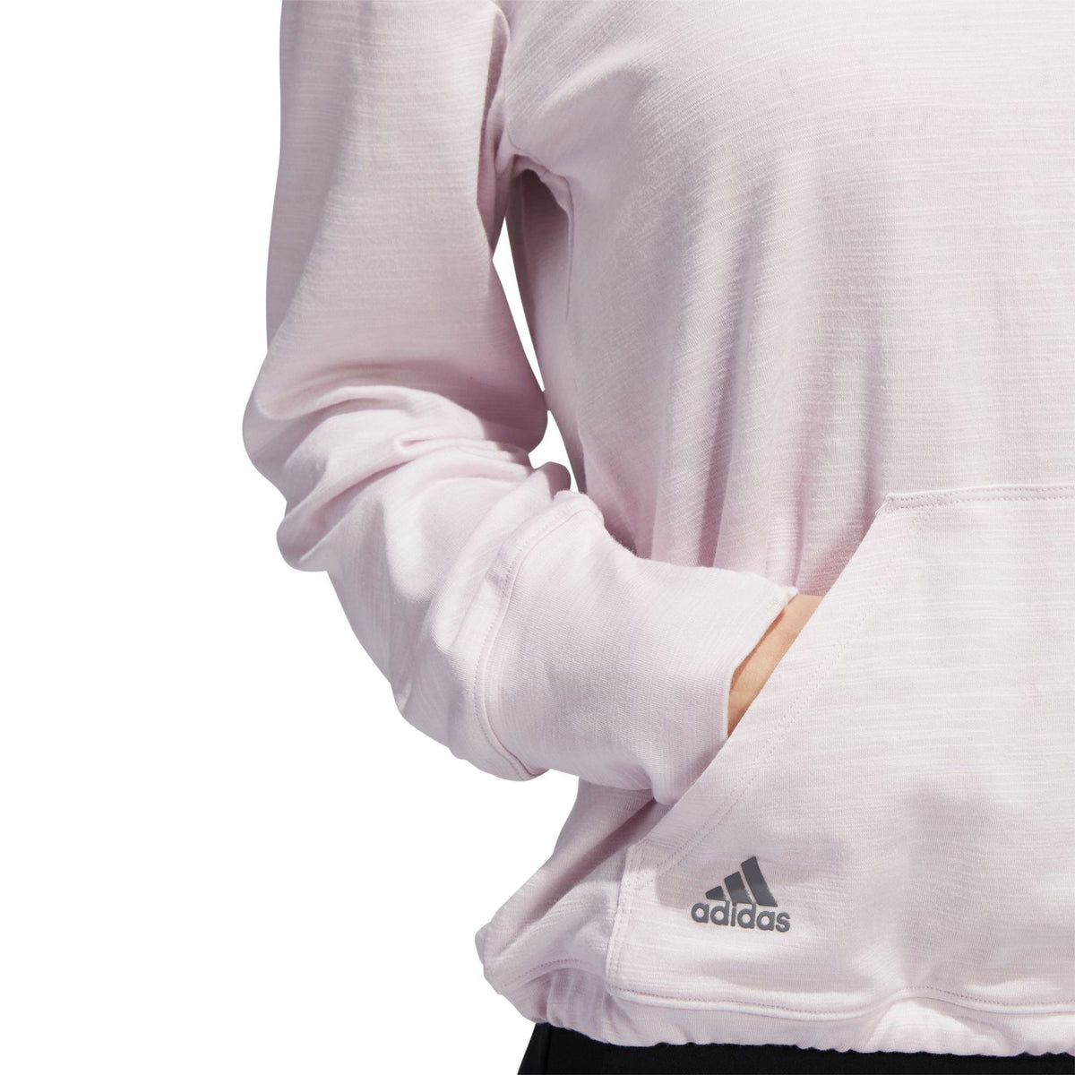 Adidas W Essentials Slub Hoodie Almost Pink/Weiß Damen