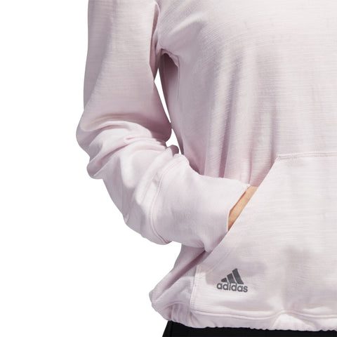 W Essentials Slub Hoodie Almost Pink/Weiß