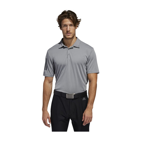 3-Streifen Basic SS Polo Grau/Schwarz