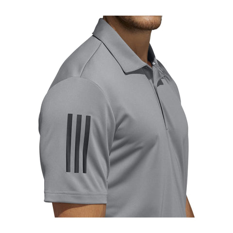 3-Streifen Basic SS Polo Grau/Schwarz
