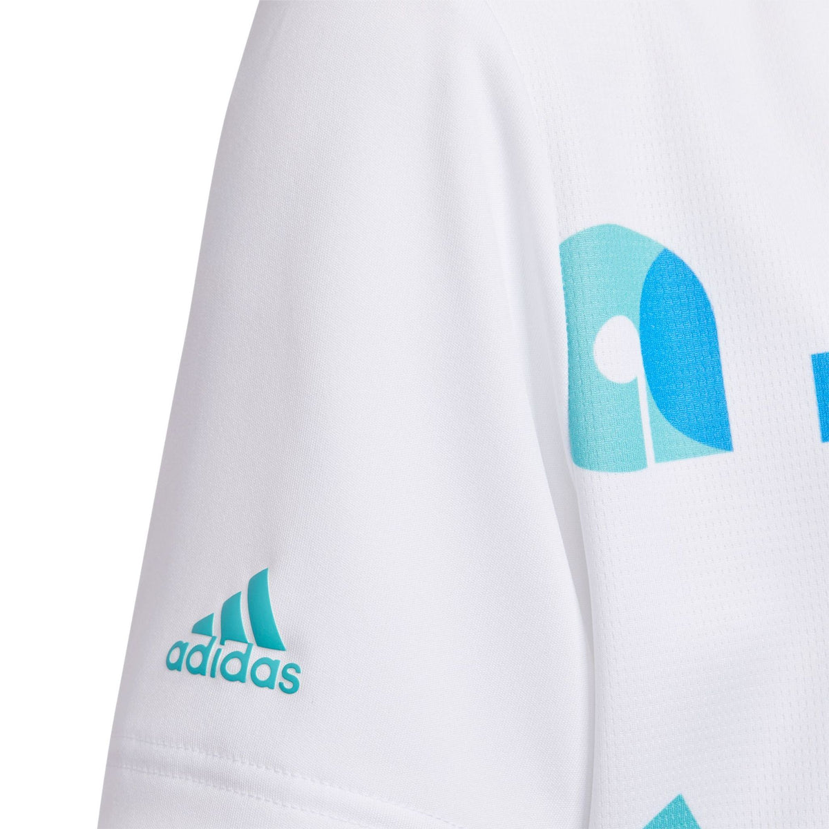 Adidas Jr. Polo Graphic Semi Mint Rush/Blue Rush/Weiß