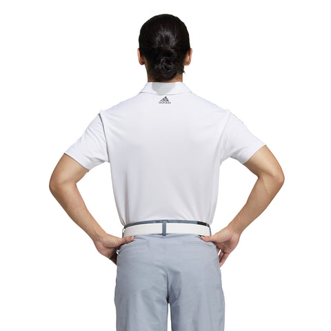 3-Streifen Basic SS Polo Weiß/Schwarz
