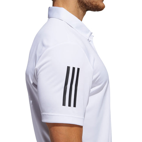 3-Streifen Basic SS Polo Weiß/Schwarz