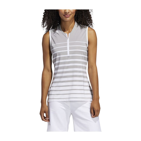 W Engineered Stripe SL Polo White/Grey