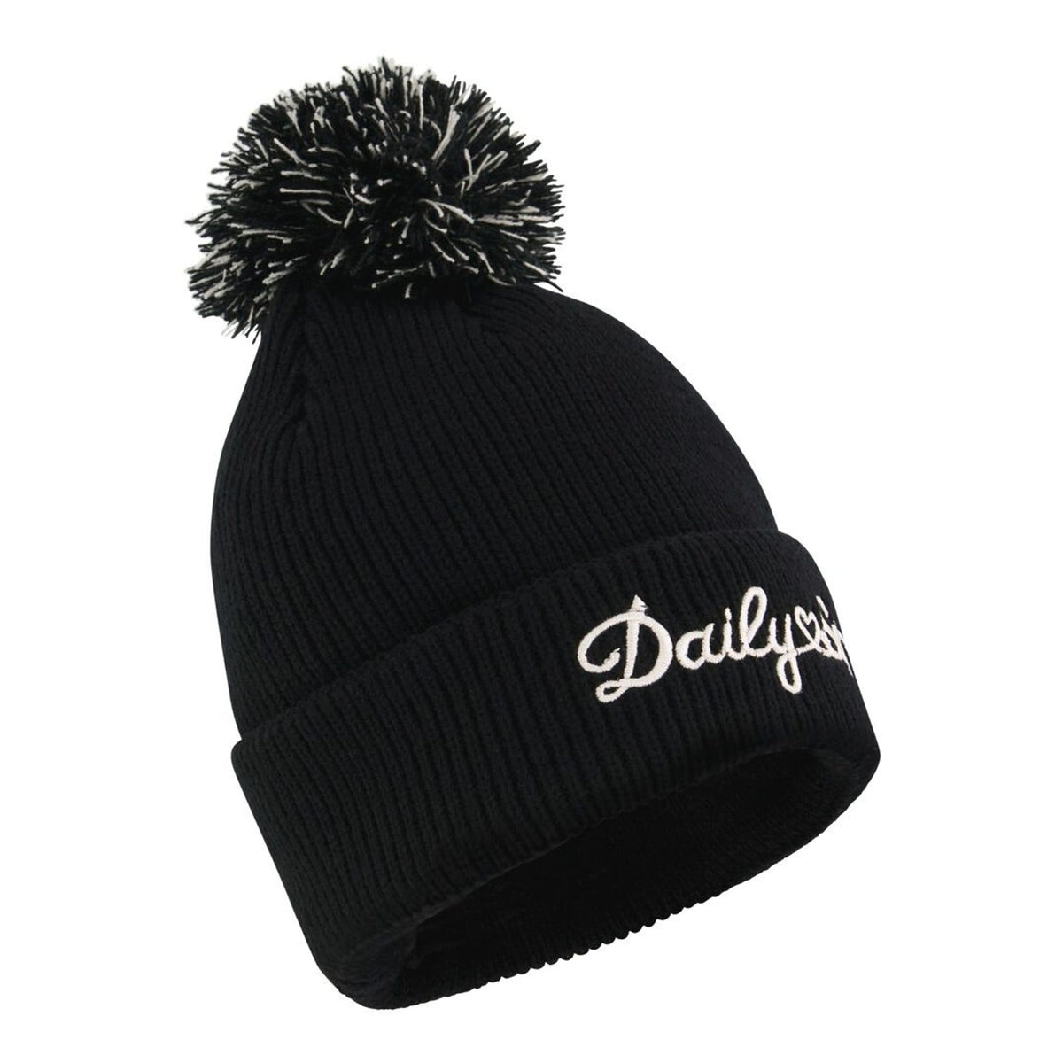 Mütze Pom-Pom Damen Schwarz
