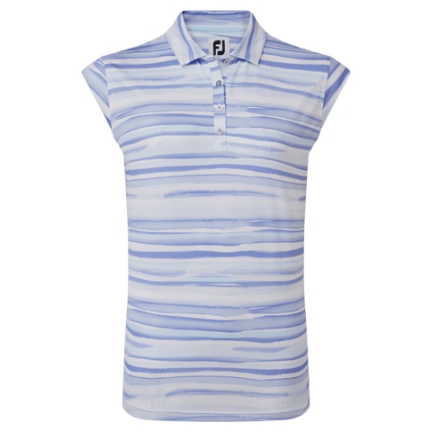 Cap Sleeve Watercolour Print Lisle Polo