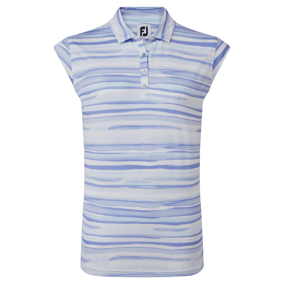 Cap Sleeve Watercolour Print Lisle Polo
