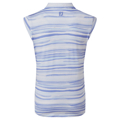 Cap Sleeve Watercolour Print Lisle Polo