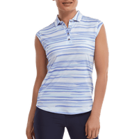 Cap Sleeve Watercolour Print Lisle Polo