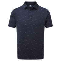 School of Fish Print Lisle Polo