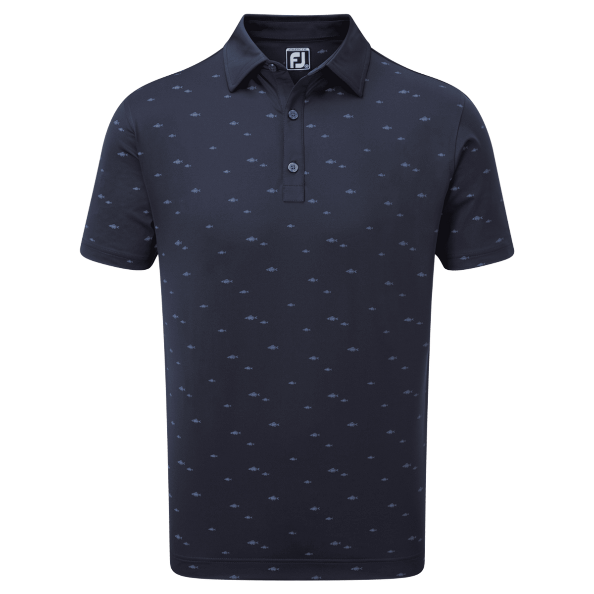 Footjoy School of Fish Print Lisle Polo Herren