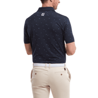 Footjoy School of Fish Print Lisle Polo Herren