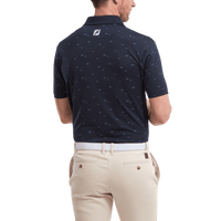 School of Fish Print Lisle Polo