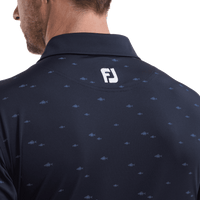 Footjoy School of Fish Print Lisle Polo Herren