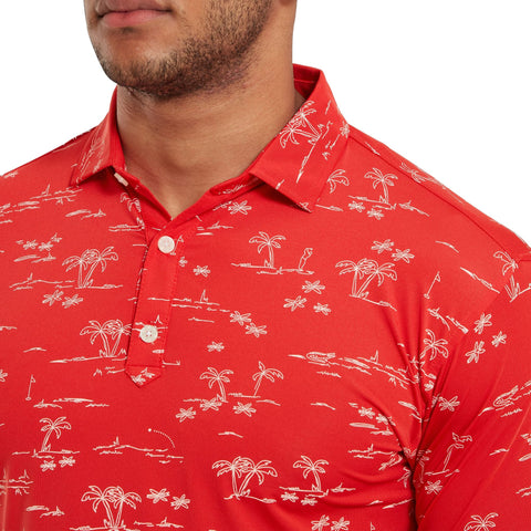 Tropic Golf Print Polo Herren