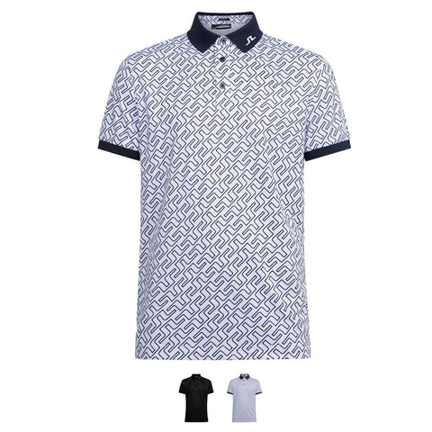 M Tour Tech Reg Fit Print Polo JL Navy Bridge Mono