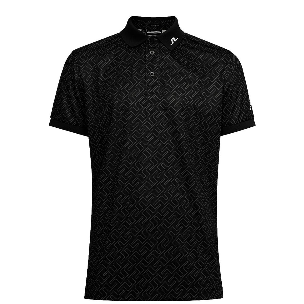 J. Lindeberg M Tour Tech Reg Fit Print Polo JL Navy Bridge Mono Herren