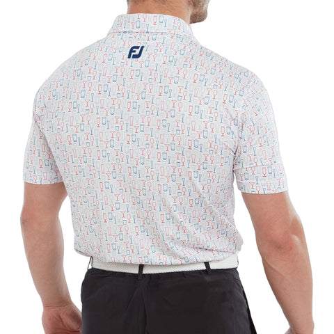 Glass Print Lisle Poloshirt Herren
