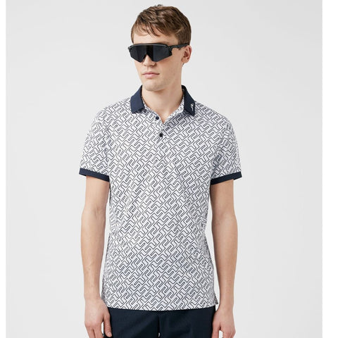 M Tour Tech Reg Fit Print Polo JL Navy Bridge Mono