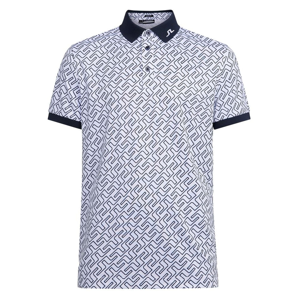 J. Lindeberg M Tour Tech Reg Fit Print Polo JL Navy Bridge Mono Herren