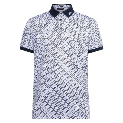 M Tour Tech Reg Fit Print Polo JL Navy Bridge Mono