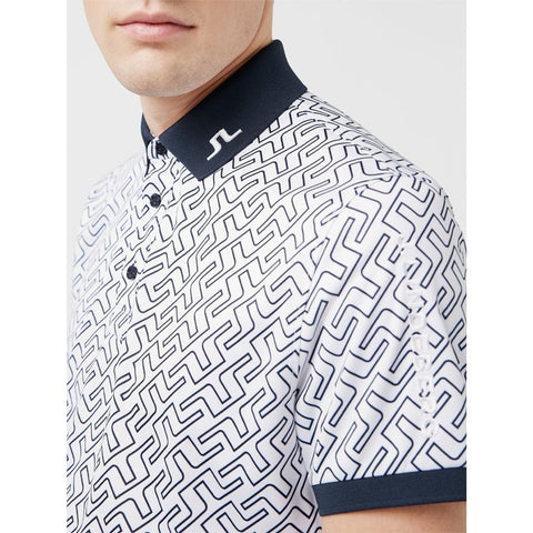 M Tour Tech Reg Fit Print Polo JL Navy Bridge Mono
