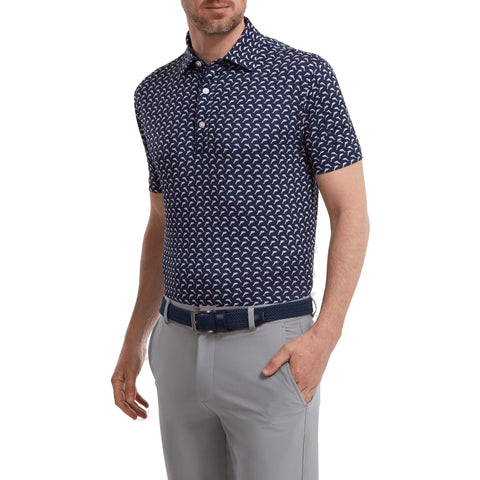 Leaping Dolphins Polo Print Lisle Herren