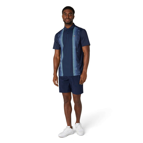 Pete'S Vertical Colour Block Print Polo Herren