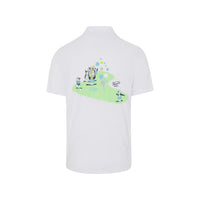 Quiet Please Graphic Oxford Polo