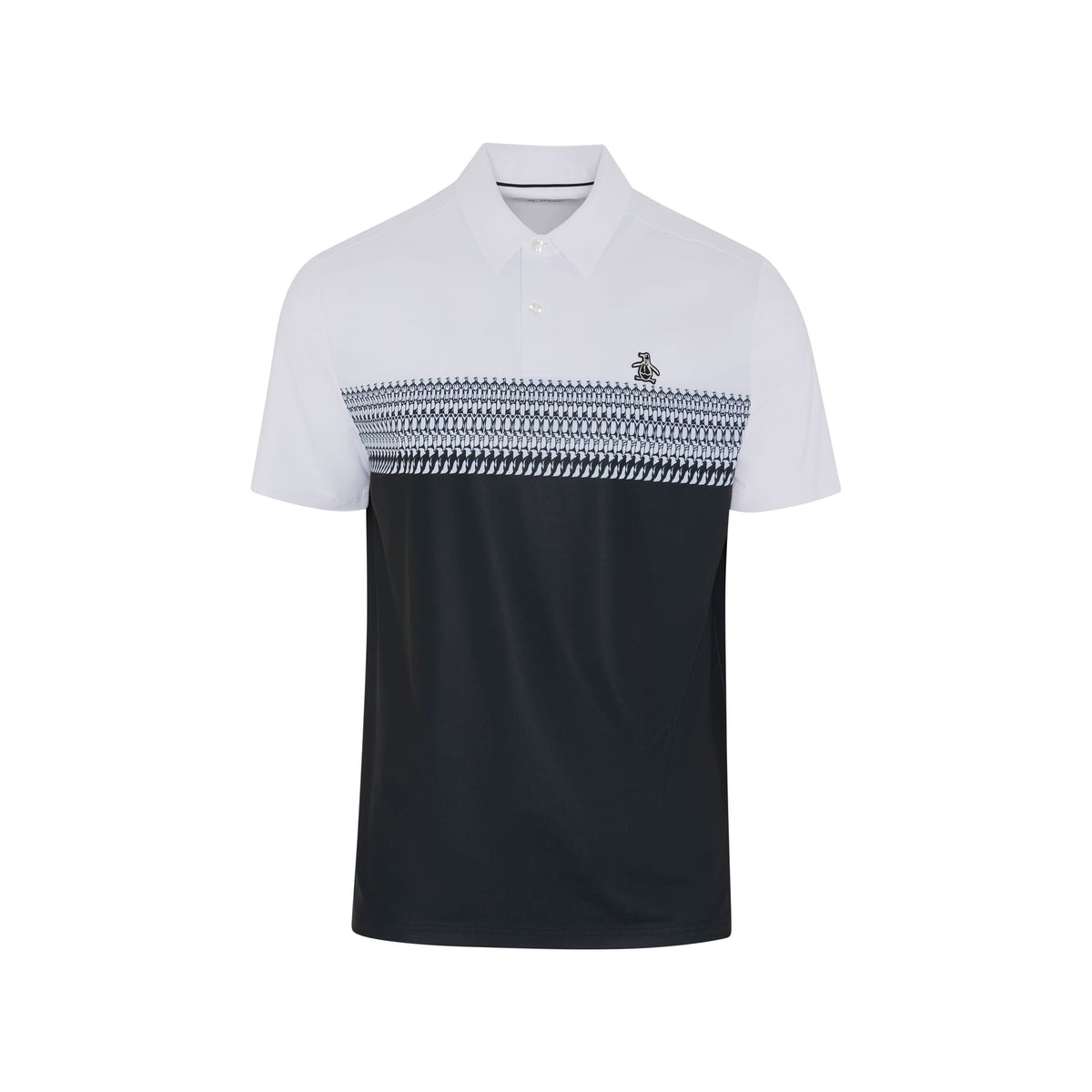 Engineered Novelty Stripe Blocked Print Polo