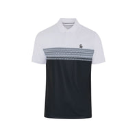 Engineered Novelty Stripe Blocked Print Polo