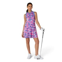 Floral Printed Zip Golfkleid