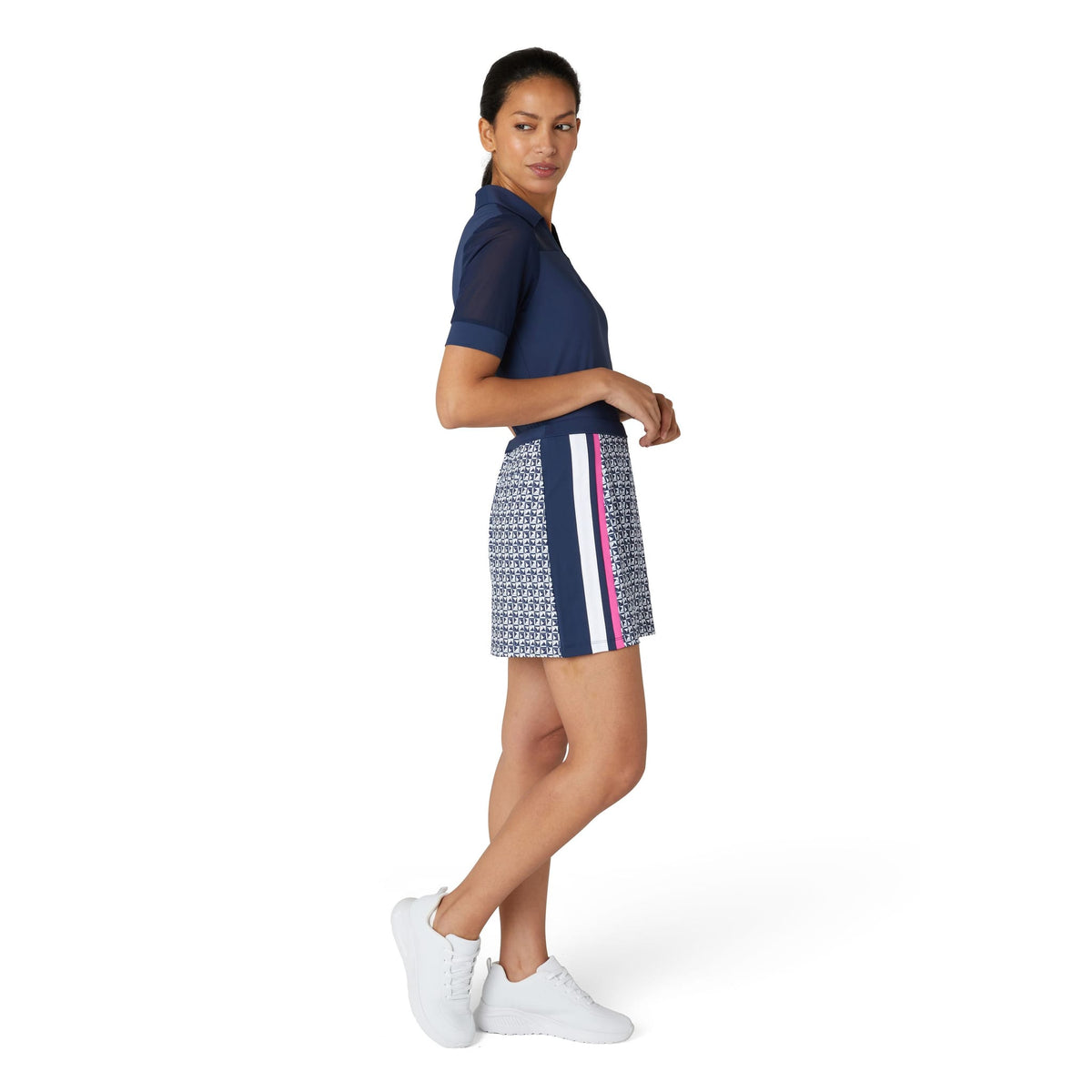 Geo Printed Side Blocked Skort