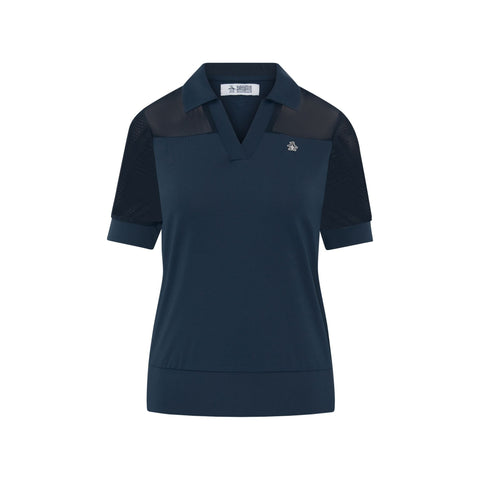 1/2-Sleeve Mesh Blocked Polo