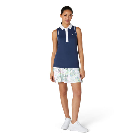 Sleveless Colour Block Meshback Polo