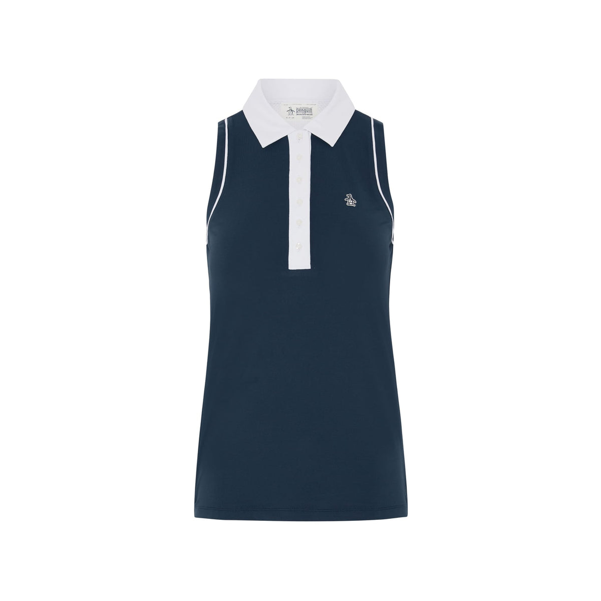 Original Penguin Sleveless Colour Block Meshback Polo Damen