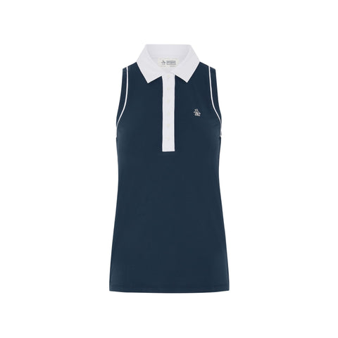 Sleveless Colour Block Meshback Polo