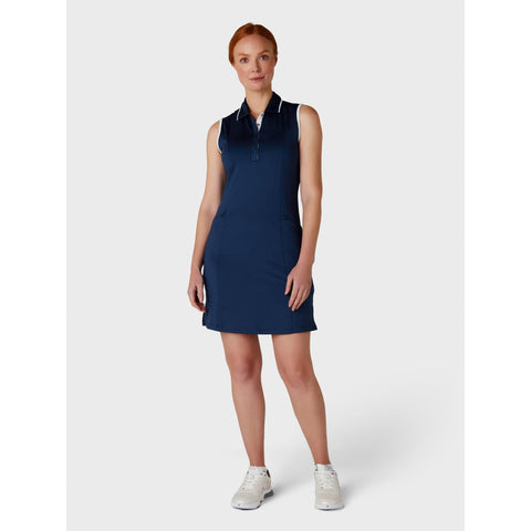 Sleeveless Snap Pla Kleid