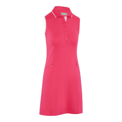 Sleeveless Snap Pla Kleid Damen